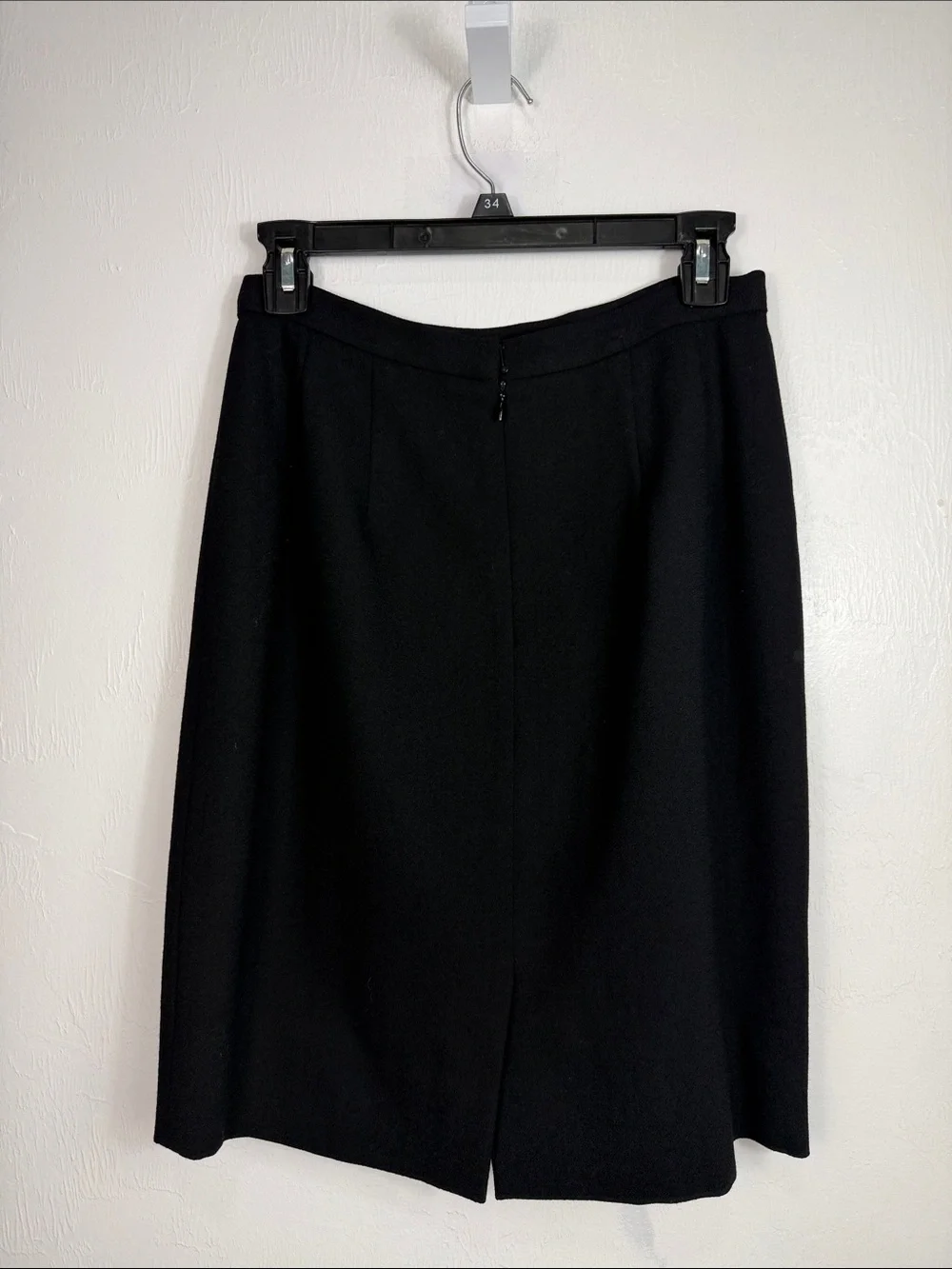 Laura Madrigano Wool Skirt Suit Black Velvet Trim Career Office Set Size 8 Vinta